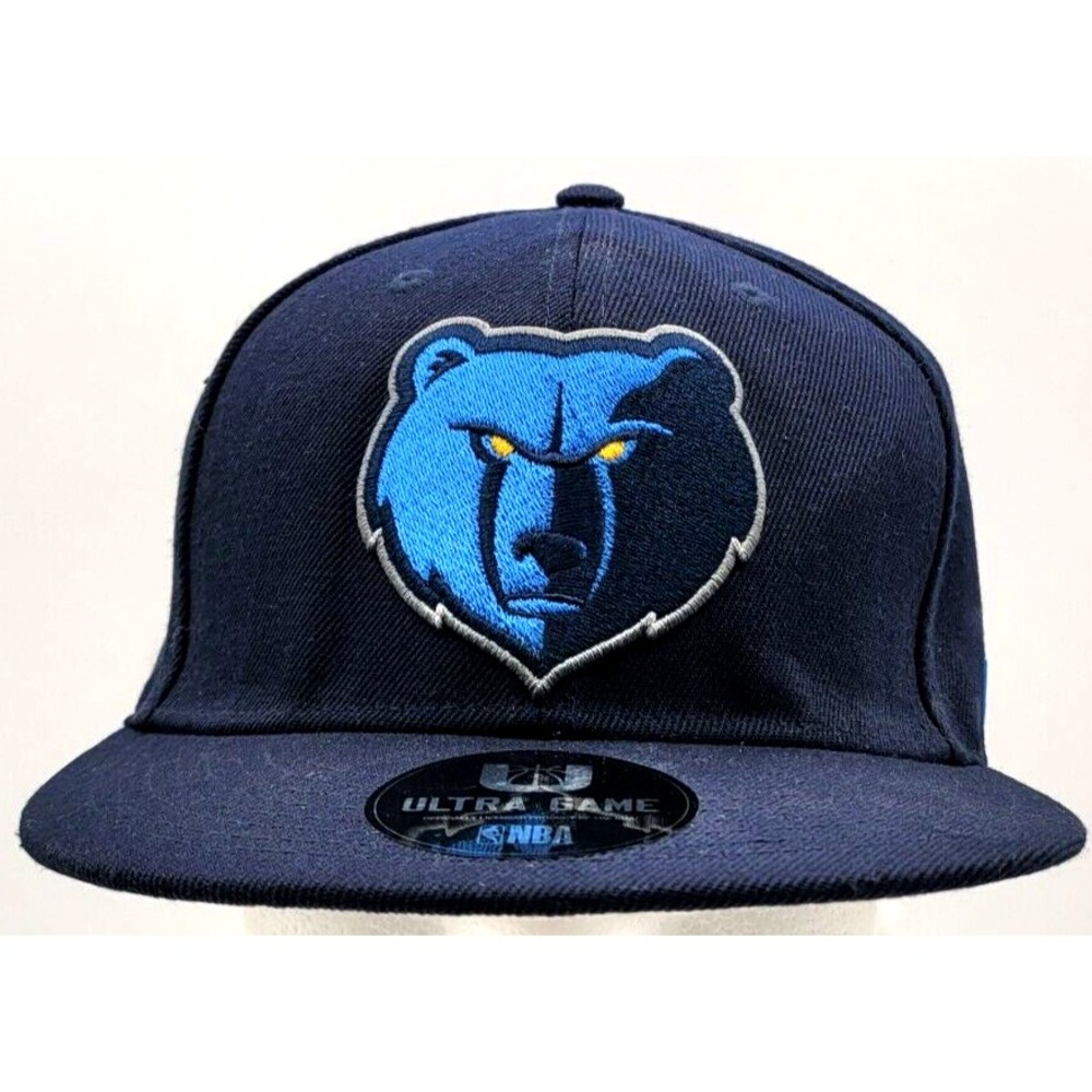 MEMPHIS GRIZZLIES HAT CAP SNAP BACK ULTRA GAME NBA BLUE BEAR LOGO ONE SIZE MENS - Picture 1 of 6